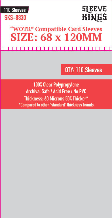 68x120mm - Standard Pack of 110 - Sleeve Kings