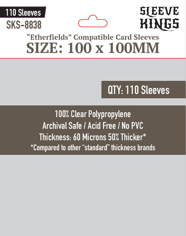 100x100mm - Standard Pack of 110 - Sleeve Kings