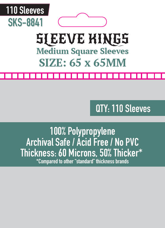 65x65mm - Standard Pack of 110 - Sleeve Kings