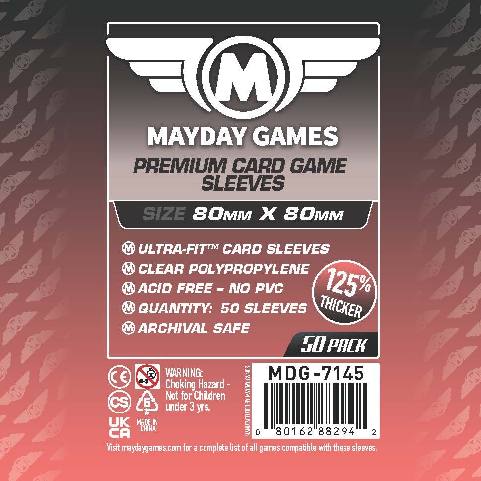 Sleeves: Premium Medium Square Card Sleeves 80mm x 80mm (50) Sleeves: Premium Medium Square Card Sleeves 80mm x 80mm (50)