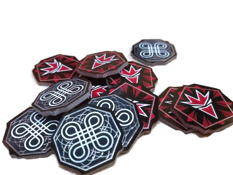 Keyforge:Worlds Collide Ward and Enrage Tokens