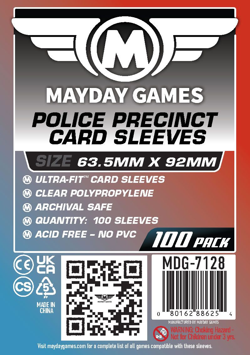 mayday card game sleeves Custom Police Precinct Sleeves: 63.5mm x 92mm (100)
