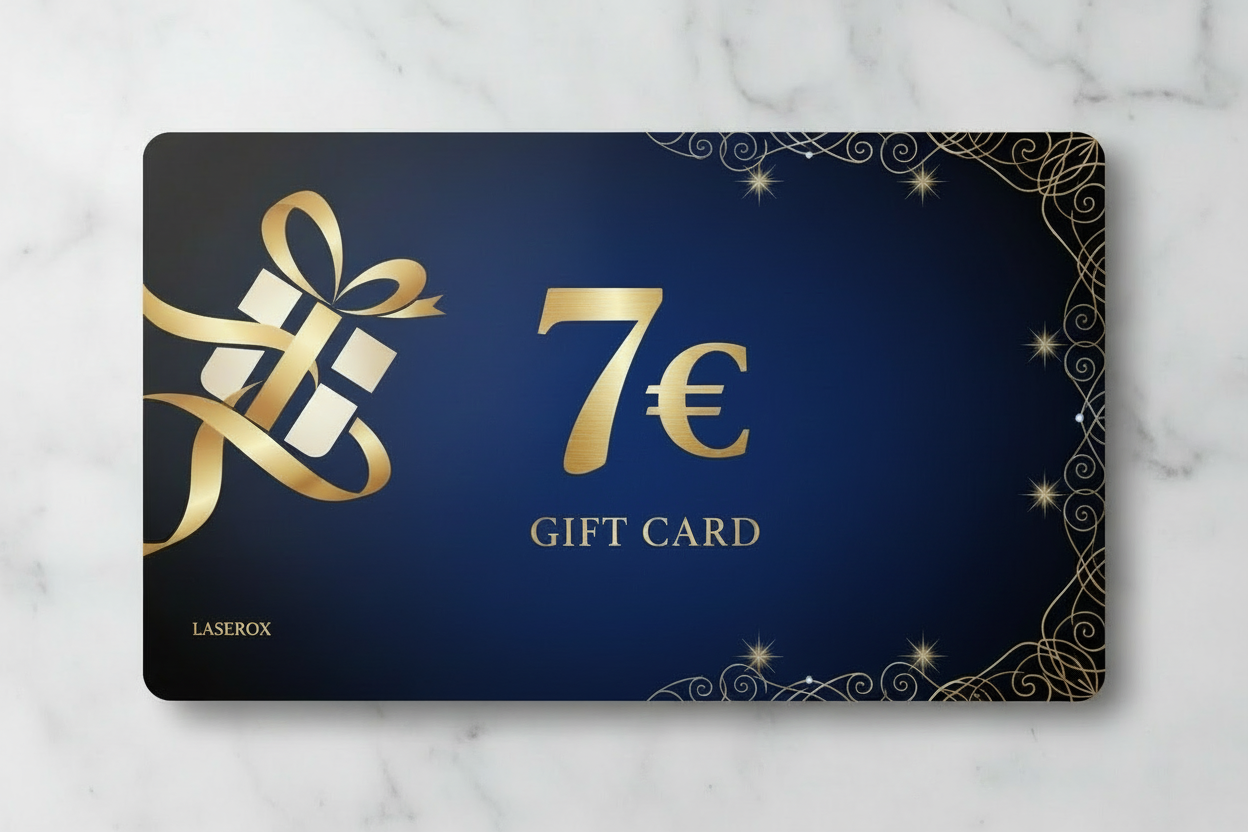 replace the logo with the laserox logo, make it monochrome gold like the rest, remove the barcode completely. The rest remains exactly the same