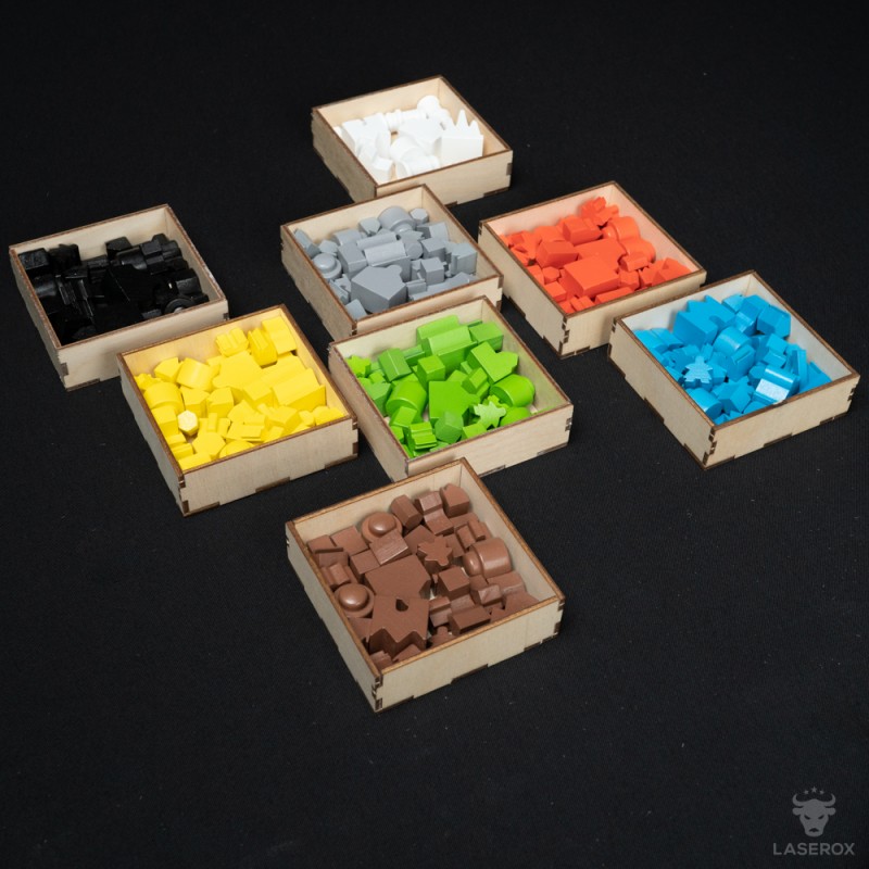Agricola. Plastic container for storage and easy to use during game play.